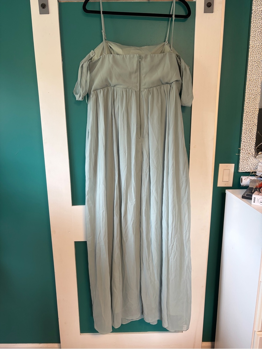 Birdy Grey Strapless Sage Green Maxi Dress with Side Slit - Picture 4 of 4